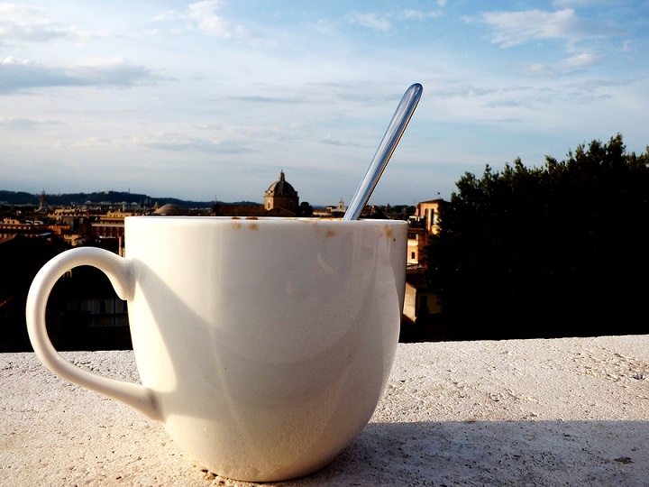 Cup-of-Espresso-on-a-roof-of-Rome